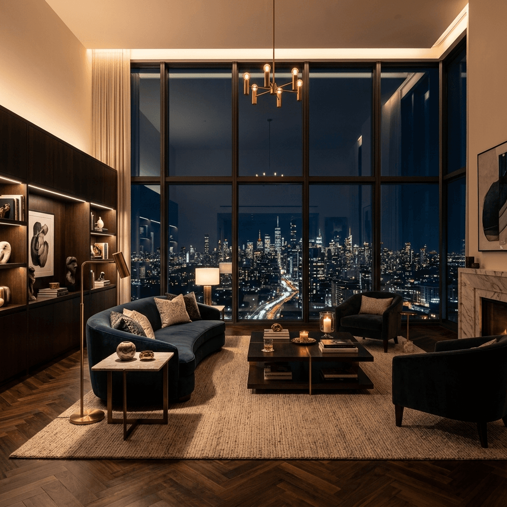 Cozy Penthouse Skyline Lounge