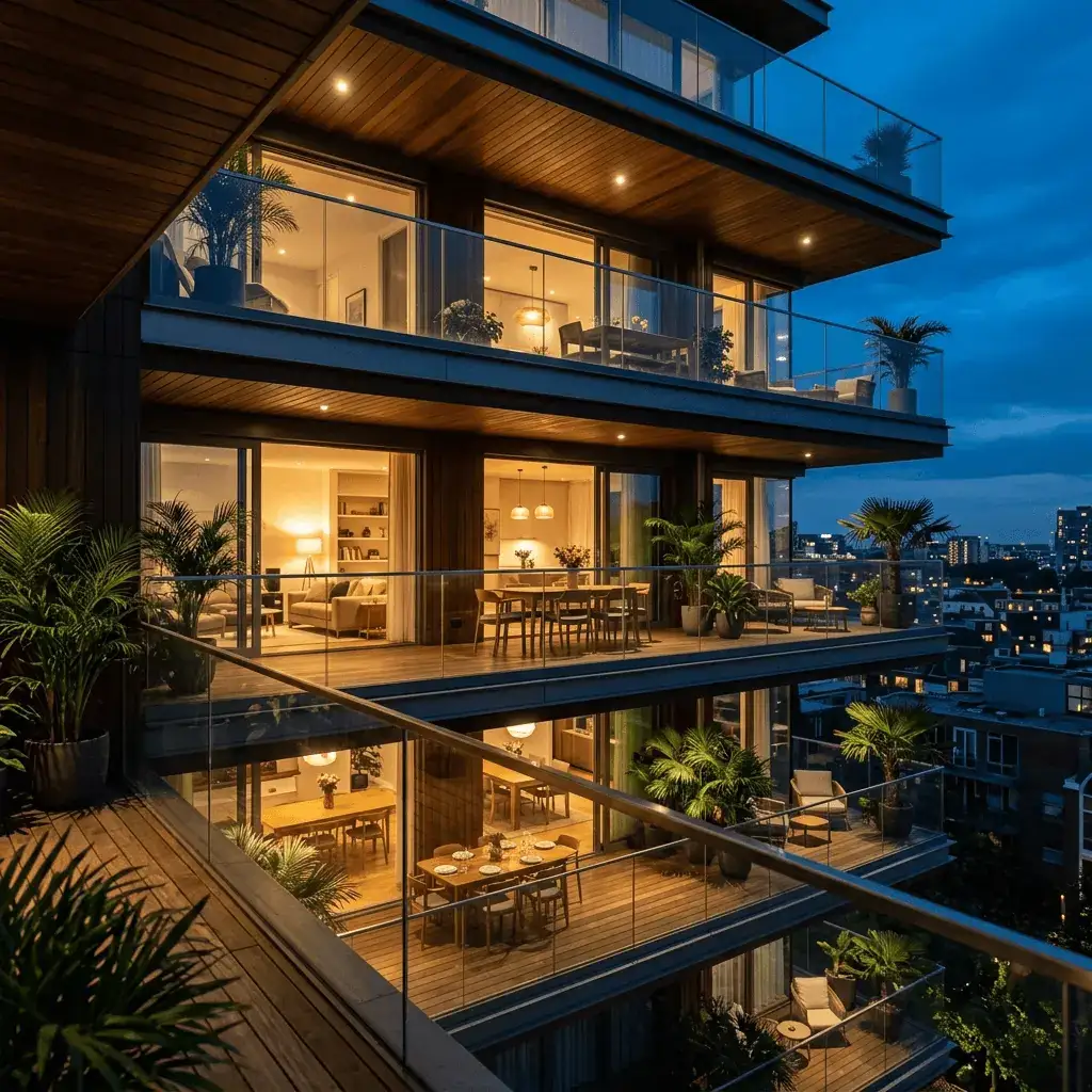 Sunset Stacked Flat Balconies
